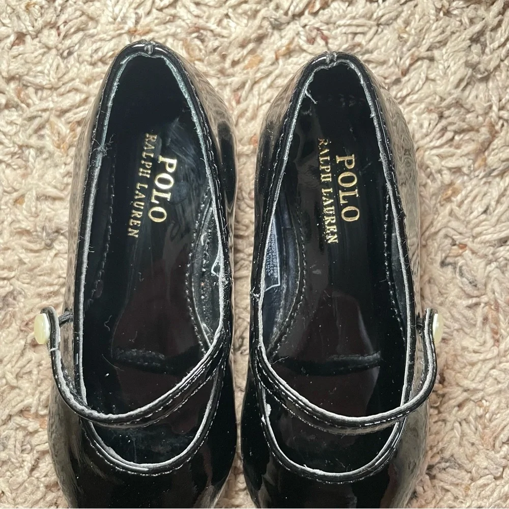 Girls Polo‎ Ralph Lauren Alyssa black Mary Jane dress shoes